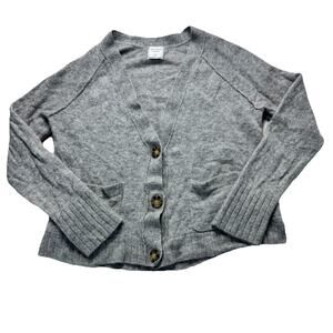 Paloma Fine Knit 100% Cashmere Women's Cardigan Gray with Buttons Size PL